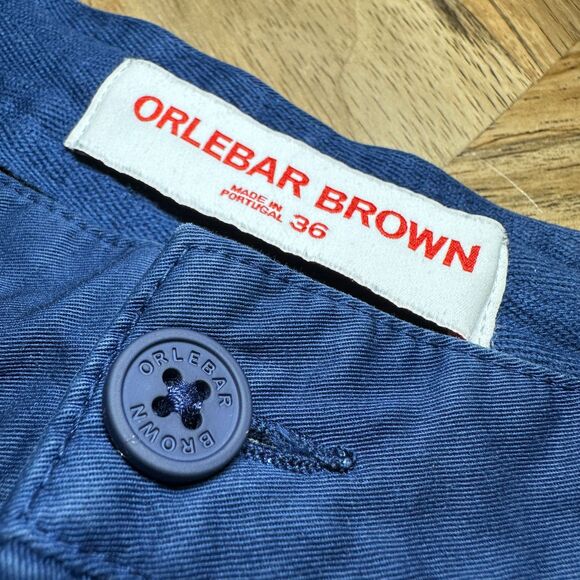 Orlebar Brown Bulldog Tailored Cotton Shorts Mens 36 Navy Blue Portugal - Picture 3 of 15